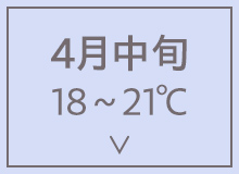 4月中旬18~21℃