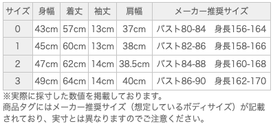 サイズ表